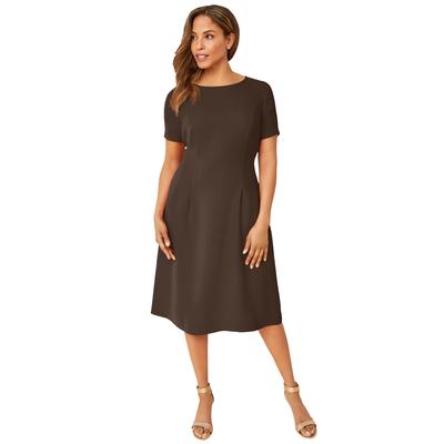Plus Size Women's Fit & Flare Dress by Jessica London in Chocolate (Size 16 W)