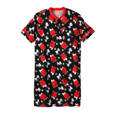 Men's Big & Tall Licensed Novelty Nightshirt by KingSize in Snoopy Woodstock Toss (Size L/XL) Pajamas