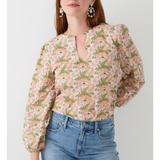J. Crew Tops | J. Crew Tops Keyhole Popover In Liberty Butterfield Poppy Organic Cotton Medium | Color: Green/Pink | Size: M