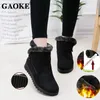 2023 Frau Schuhe Frau Winter Schneeschuhe warme Stiefeletten Plattform Gummi weibliche Stiefel Winter Schnee Schuhe Dame Low Heel Schuhe