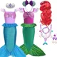 2024 kleine Meerjungfrau Ariel Prinzessin Kostüm Kinder Party kleid für Mädchen Cosplay Kinder