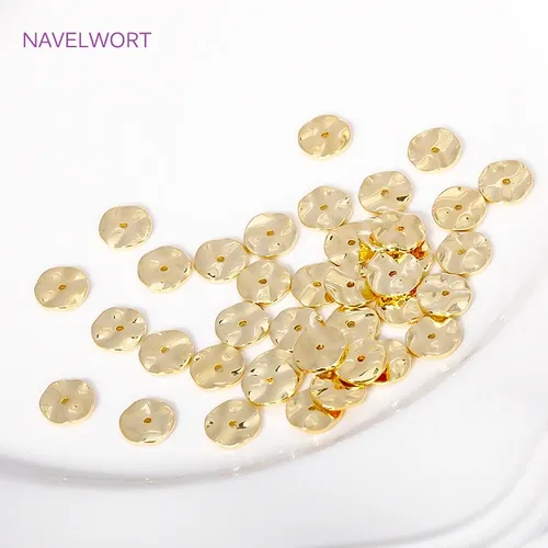 Schmuck herstellung Perlen 18 Karat vergoldete Welle dünne Abstands perlen Messing runde dünne