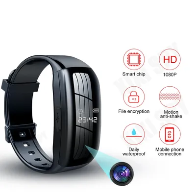 versteckt Spion Mini-Kamera Uhr Voice-Video recorder 1080p HD DV profession elle digitale Armband Diktiergerät Sound kleinen Mikro für zu Hause sicher