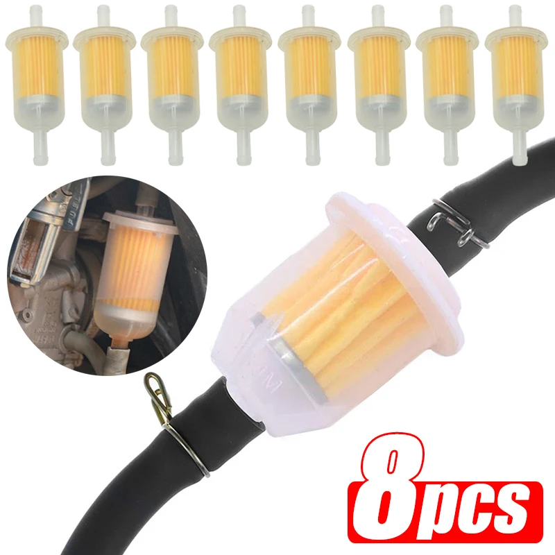 4-20 Stück Auto Benzin Ölfilter rohr 6mm-8mm Universal Inline Gas Kraftstoff filter für kleine Motor Rasenmäher Motorrad Zubehör Image