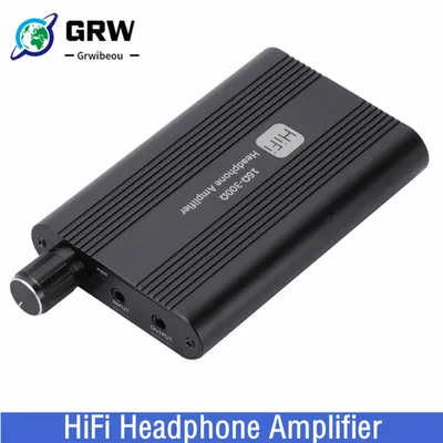 Grwibeou 16-300 ohm Headphone Amplifier 16-150 ohm HiFi Earphone Amplifier 3.5mm Jack Aux Portable Adjustable Audio Amp