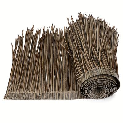 TEMU 1 Roll Mexican Style Artificial Palm Thatch Roofing - Plastic Thatch For Bar, Cabin, Duck Boat Shutters, Wheel, Garden, Patio Umbrella, Fence, Party Decor Image