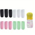 12pcs Elastic Leakproof Silicone Bottle Sleeves For Cruises, Travel Essentials, Luggage Accessories, Fits Most Travel-size Toiletry Bottles