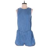 Gap Romper Crew Neck Sleeveless: Blue Solid Rompers - Women's Size X-Small