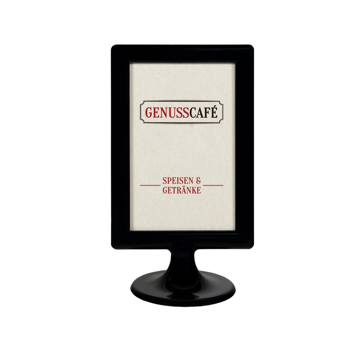 1x Tischaufsteller aus ABS schwarz A6 Image