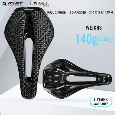 RYET 3D Printed Bicycle Saddle Full Carbon 135/143mm Bike Seat Saddle for MTB Gravel Road Seating Cushion Cycling Accessories