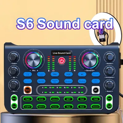Sound Mixer Board Live Sound Card for Live Streaming Voice Changer Sound Card with Sound