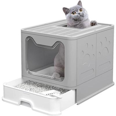 Katzenklo,Geschlossene Katzentoilette, Cat litter box, Ausziehbares Tablett, Schaufel,51 x 41 x 38