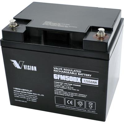 Vision Akkus FM-Serie 6FM50DXS Solarakku 12 V 50 Ah Blei-Vlies (AGM) (B x H x T) 197 x 170 x 165 mm