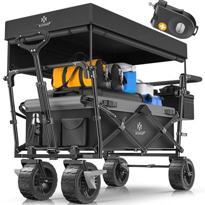 Bollerwagen faltbar GT9000 mit Dach Handwagen Transportwagen inkl. 2x 3-Punkt Gurtsystem klappbar Image