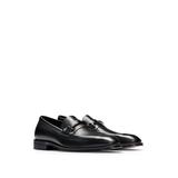 Grained-leather Loafers With Branded Trim And Apron Toe