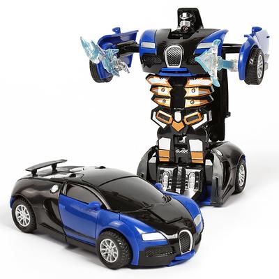 One Button Deformation Toy Car Inertial Collision Automatic Conversion Robot For Children