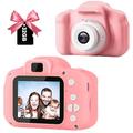 fotocamera per bambini compleanno per ragazze e ragazzi giocattoli per bambini per 3 4 5 6 7 bambini di 8 anni videocamere selfie digitali per bambini con scheda SD da 32 GB rosa