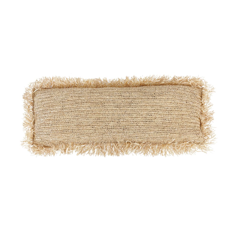 Housse de coussin en raphia naturel 35x100 cm