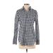J. by J.Crew Long Sleeve Button Down Shirt: Black Checkered/Gingham Tops - Women's Size Small