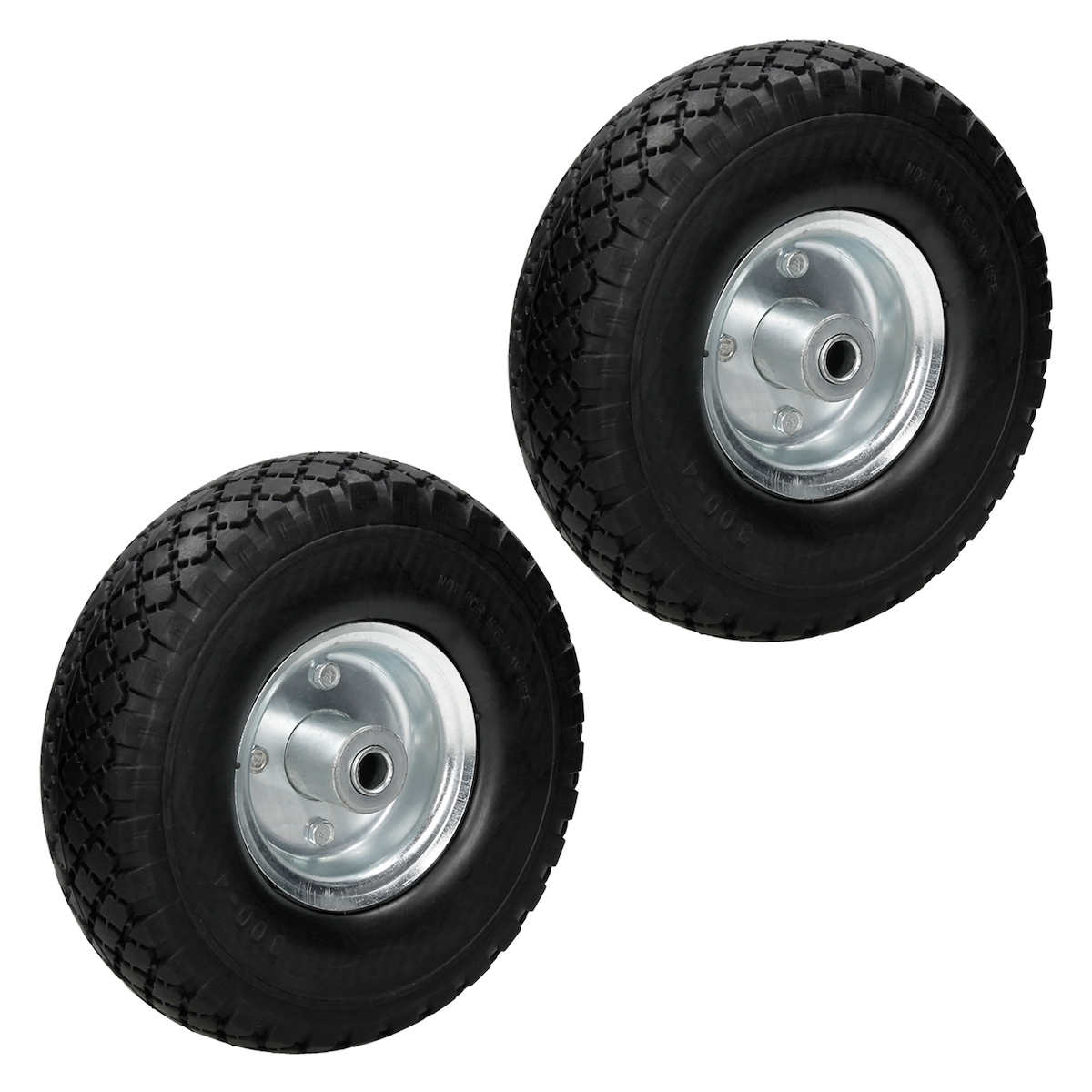 ECD Germany 2er Set Sackkarrenrad PU Vollgummi 3.00-4 Ø260x85mm, 120kg, Stahlfelge, pannensicher Ersatzrad Image