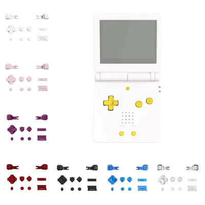 eXtremeRate Full Set Buttons for Gameboy Advance SP, A B L R Button Power On Off Volume Button D-pad