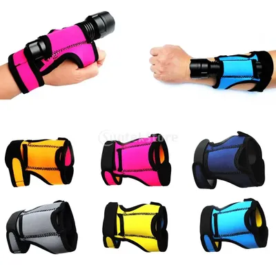 Durable 3mm Neoprene Hand Free Light Holder Glove Underwater Scuba Diving Outdoor Torch Flashlight