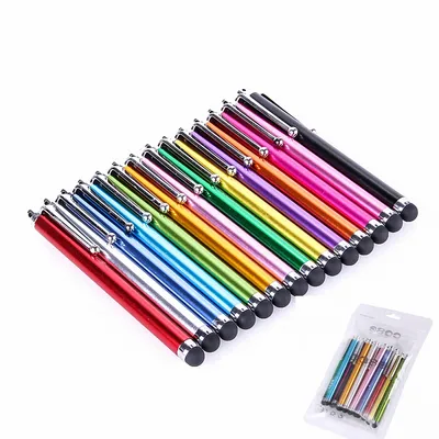 10Pcs/Set Capacitive Pen Colorful Metal Touch Screen Stylus Pens for Iphone XR XS MAX Samsung Smart