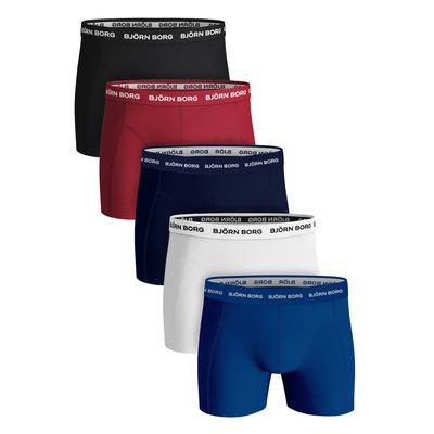 Bjorn Borg Björn Borg- 5 Pairs Mens Boxer Briefs | Cotton Stretch Boxers Shorts Underwear - Blue / Red - Blue & Red - Size Small