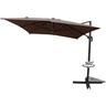 Parasol rectangulaire chocolat avec LED 4x3 CALVIA