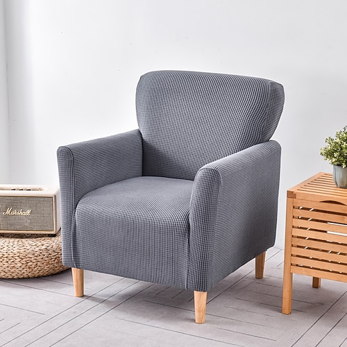Sesselbezug, Schonbezug in T-Form, Jacquard-Maisfleece, für Sessel für Wohnzimmer, Schlafzimmer, Büro, elastische Einzelsofabezüge, Home-Bar-Theke Image