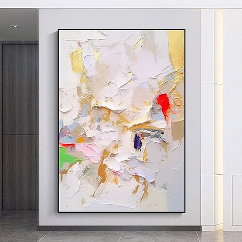 Handgemaltes, farbenfrohes, abstraktes Ölgemälde mit dicker Textur, Wandkunst, moderne Wandkunst, handgemaltes Ölgemälde auf Leinwand, Dekoration für Zuhause, Zimmer, fertig zum Aufhängen oder auf Image