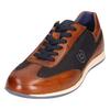 Sneaker BUGATTI, Herren, Gr. 40, blau (cognacfarben, navy), Leder, Textil, casual, Schuhe, Schnürschuh, Freizeitschuh in Used Optik im Casual-Chic Design