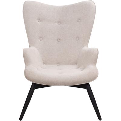 Sessel SALESFEVER, beige (beige, schwarz), B:80cm H:92cm T:99cm, Strukturstoff (95% Polyester, 5% Nylon), Metall, Sessel, Lounge-Sessel, Zierknöpfe in der Rückenlehne Image