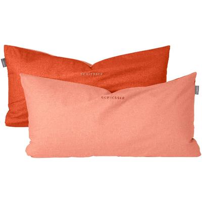 Kissenhüllen SCHIESSER "Doubleface aus weicher Baumwolle mit edlem Melangeeffekt in Wendeoptik", orange (terrakotta), B:40cm L:80cm, Renforcu00e9, Renforcu00e9, Bitte beachten Sie, dass die Farben auf Ihrem Monitor von den Originalfarbtönen... Image