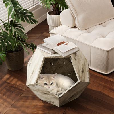 26" Modern Multi-Purpose Pet Cat Kennel Side Table