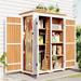 Outdoor Wood Storage Shed Tool Cabinet with Waterproof Asphalt Roof - 5.5 ft H x 4.1 ft L