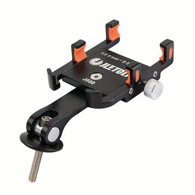 TEMU Aluminum Alloy Bike Phone Holder, Adjustable Bicycle Mobile Phone Stand, Non-slip Cycling Phone Bracket, Cycling Accessories Image
