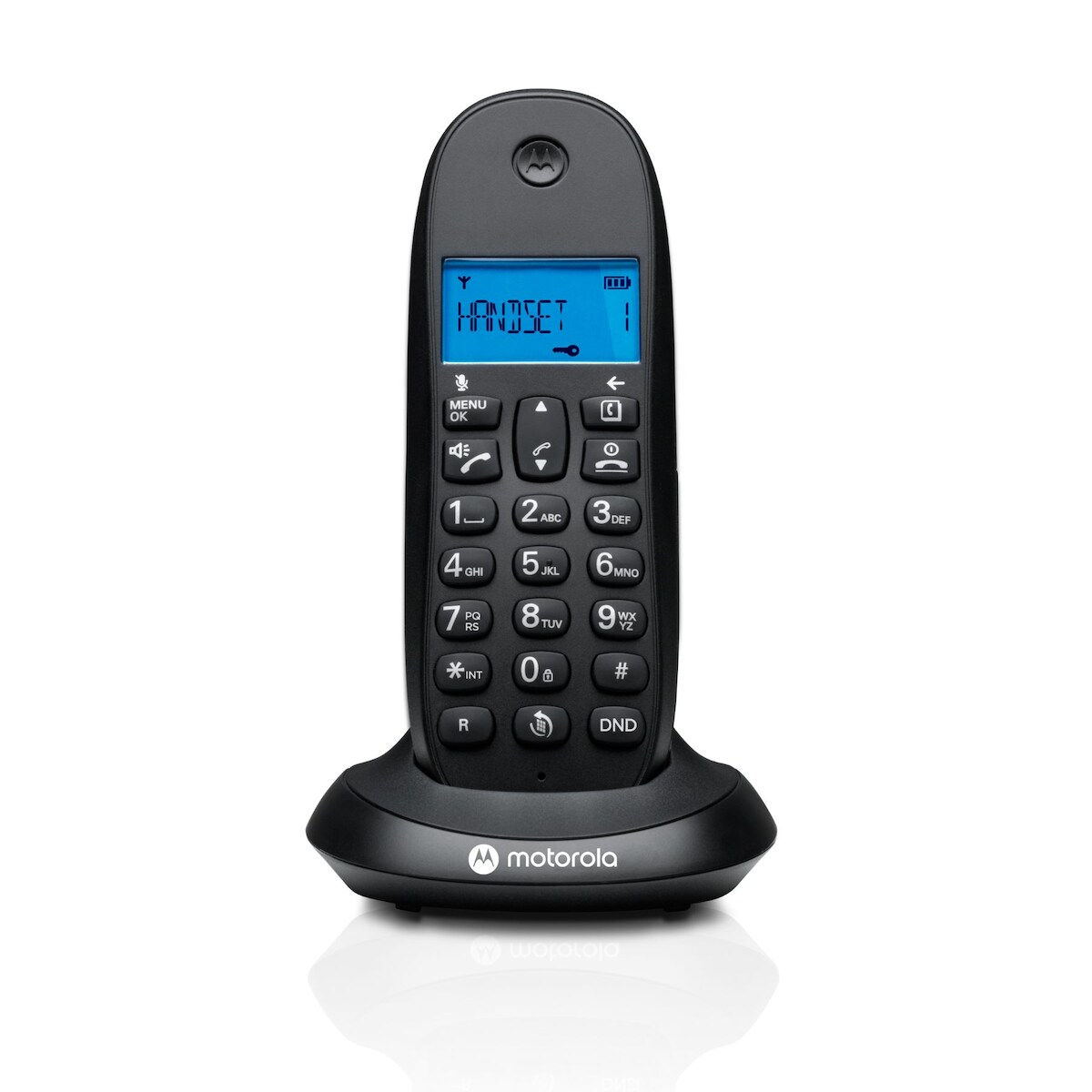 Motorola C1001CB+ DECT-Telefon, Anrufsperre, Anrufer-ID, Freisprechen, 50 Kontakte, beleuchtetes Display – Schwarz Image