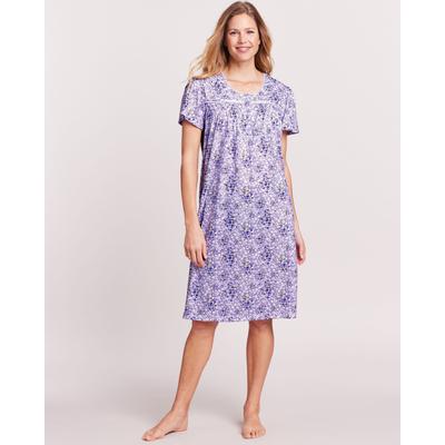 Appleseeds Women's Floral-Print Nightgown - Purple - 3XL - Womens