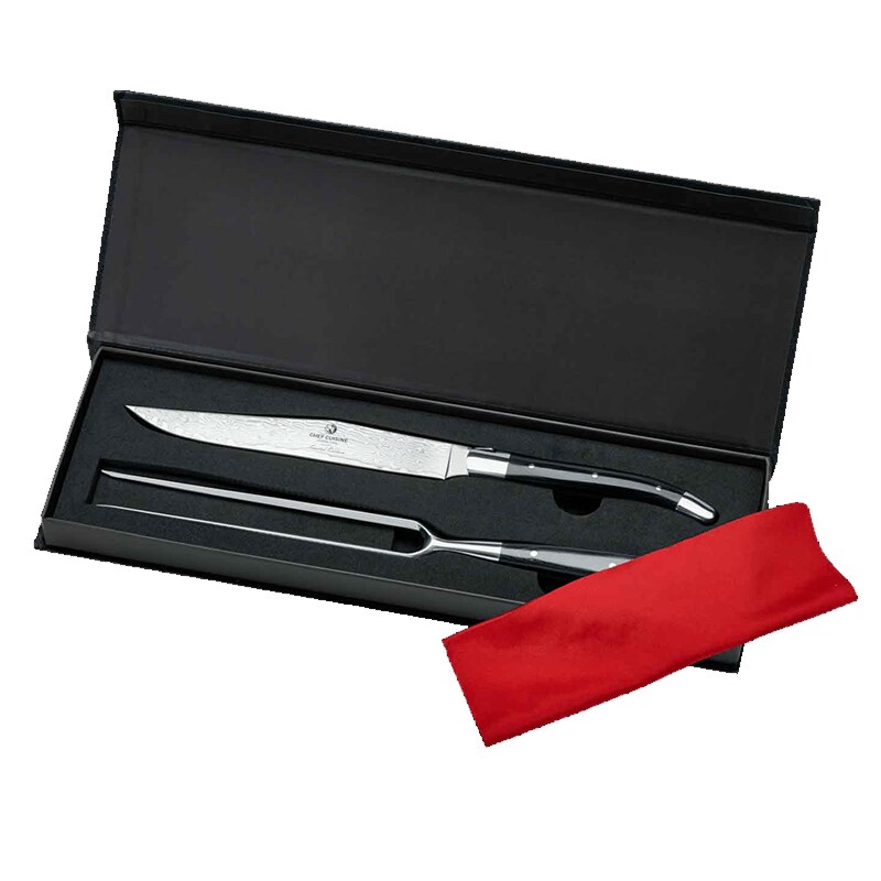 CHEF CUISINE Damast Tranchierbesteck 2-tlg., Holzschatulle Image