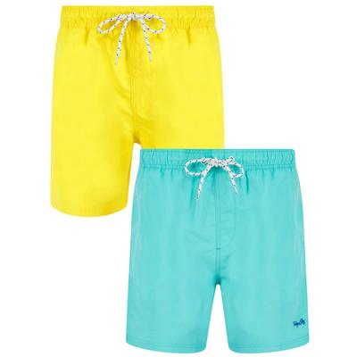 2 Pack Swim Shorts Stratum Classic (2 Pack) Swim Shorts in Blue Radiance / Meadowlark Yellow / M - Tokyo Laundry