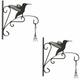 Hanging Basket Brackets, Set of 2, Bird Design, Wall-Mounted, 30 x 29.5 x 2 cm, Plant Hanger, Iron, Black - Relaxdays