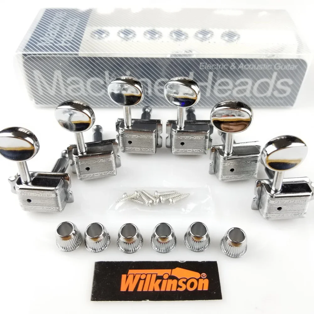 Wilkinson Vintage Silver Tuners Mechaniken für E-Gitarren, passend für ST- und TL-Gitarren ODER ähnliche WJ-55 Silver Stimmwirbel