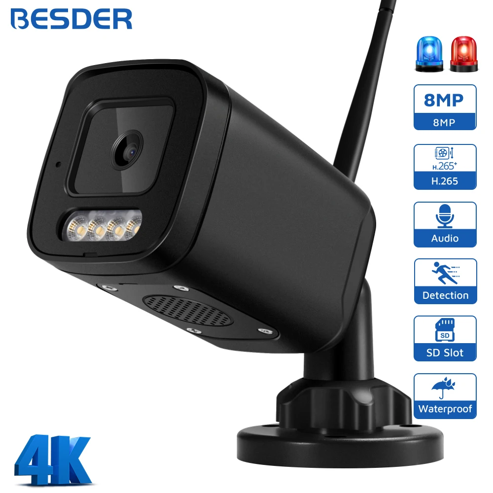 WiFi Bullet Kamera AI Menschliche Erkennung Besder IP Kamera Onvif Outdoor CCTV Video Überwachung Kameras Sicherheit Schutz Image