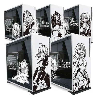 Fate Anime Vinyl-Aufkleber für PC-Gehäuse, japanische Cartoon-Dekor-Aufkleber für Atx Mid Image