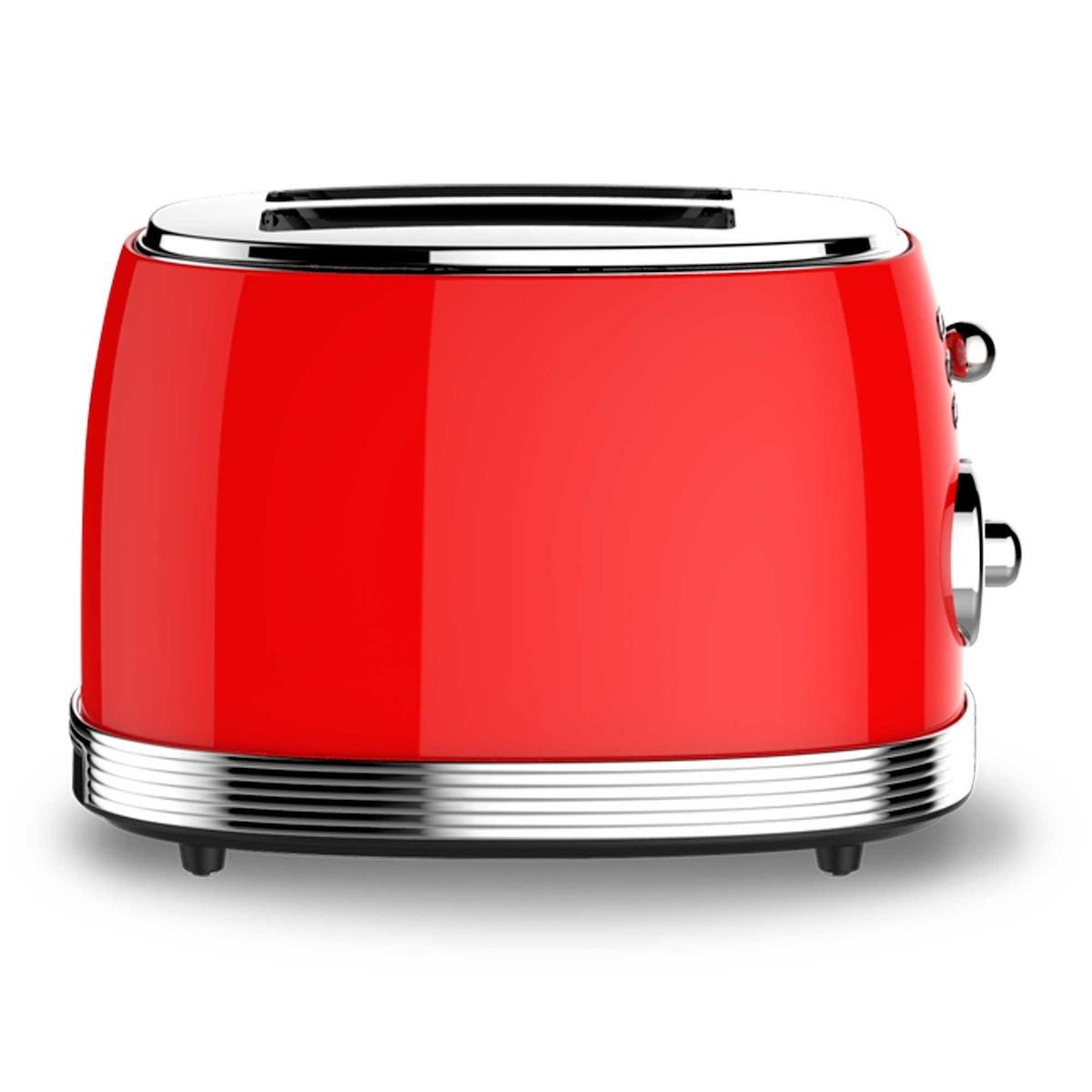 Sogo Retro Toaster Rot 850W, 2‑Scheiben‑Kapazität, Aufwärm‑/Auftaufunktion, Vintage‑Design mit Bräunungsregler Image