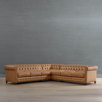 Logan Chesterfield 3-pc. Sofa Sectional - Jade Velvet - Frontgate