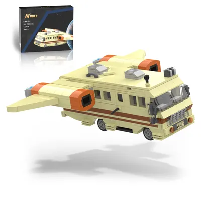 667Pcs MOC Classic Car with Wing Building Block Model Spaceballs Eagle-5 Rocket Flying Vehicle