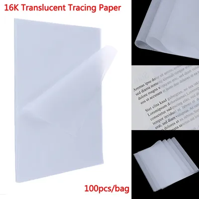 100 pcs 16K Vellum Paper Acetate Paper Pack Design Handmade Paper Craft Translucent Tracing Copy