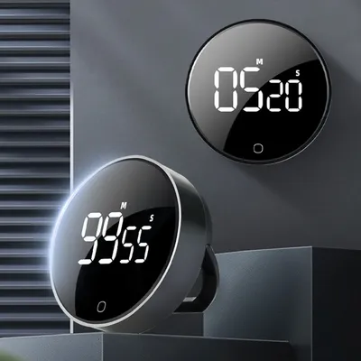 LED Digital Kitchen Timer USB Rechargeable Magnetic Cooking Remind Alarm Clock 3-Level Volume Back Bracket Design Kitchen Tools